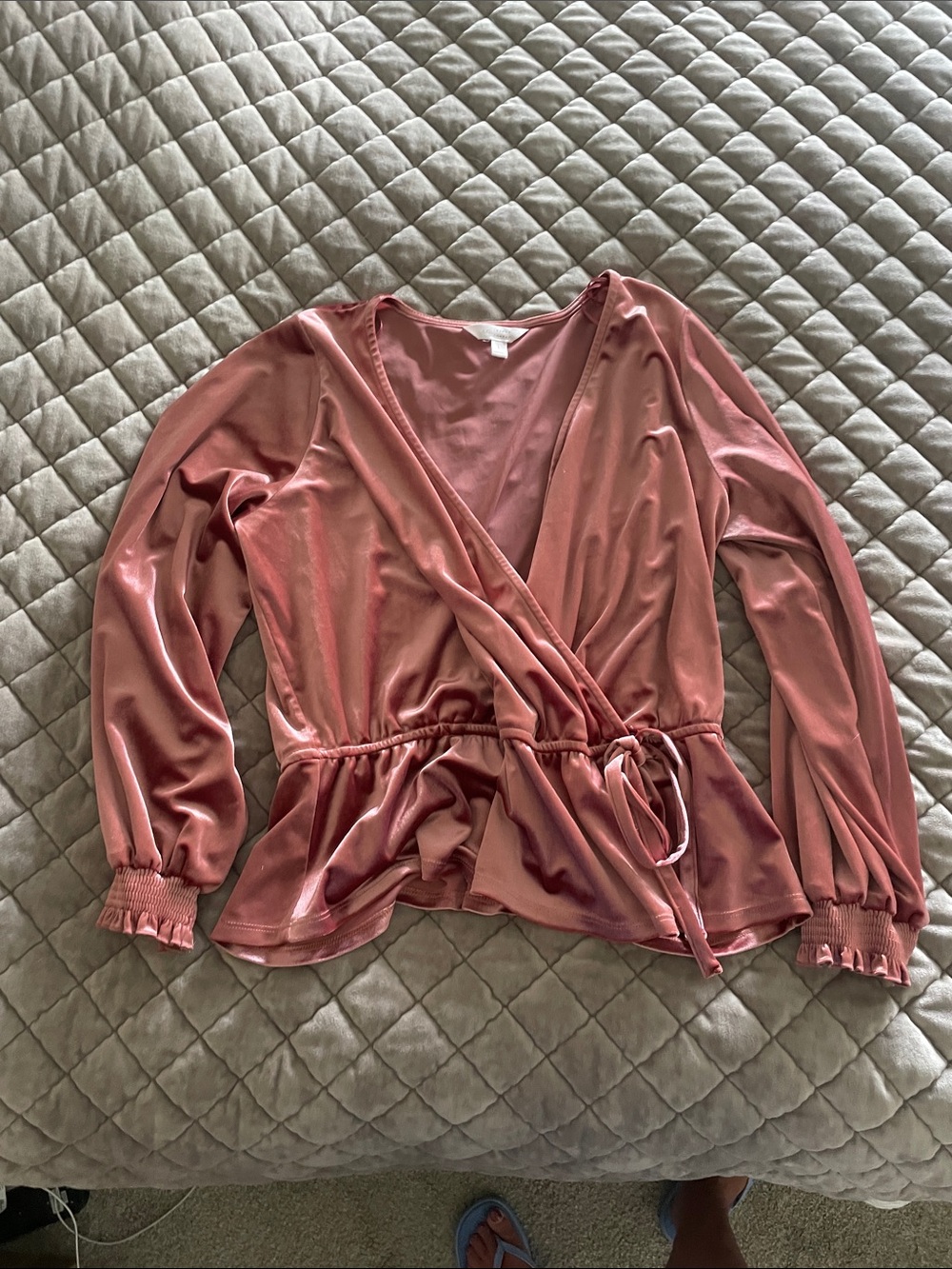 LC Lauren Conrad Dusty Rose Satin-Look Blouse